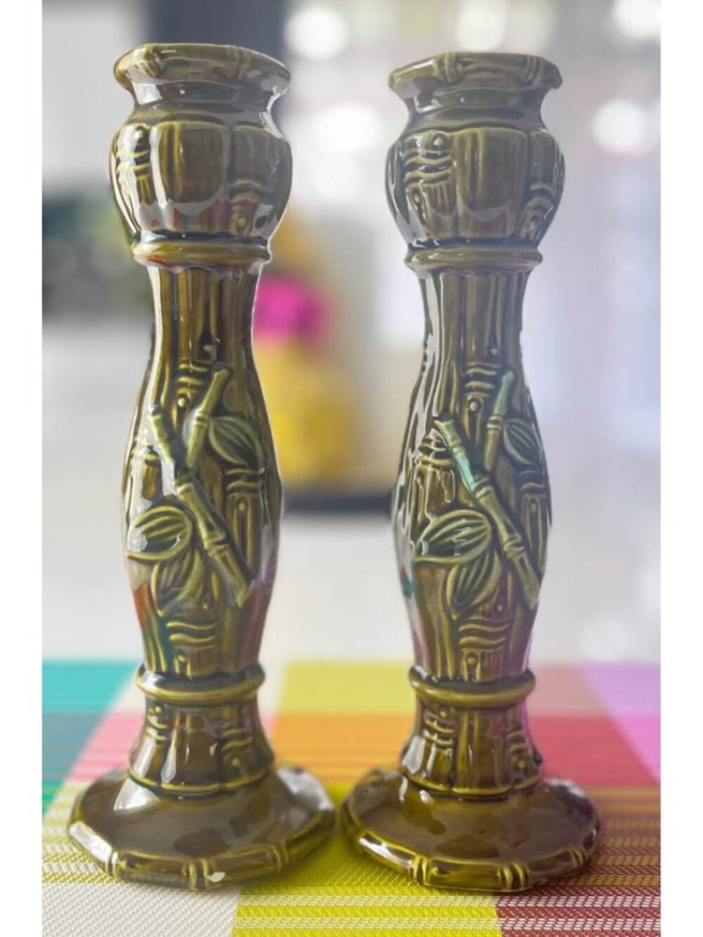 Vintage ceramic candlestick holders by Flambro-Japan - Picture 2 of 7